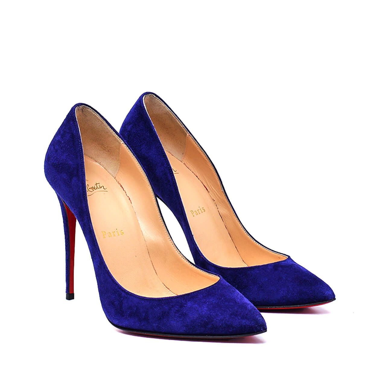 Christian Louboutin-Saks Blue Suede So Kate Stiletto Pumps 39 